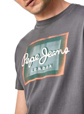 T-Shirt Pepe Jeans Wesley Grigio per Uomo