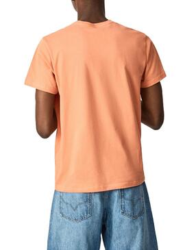 T-Shirt Pepe Jeans Eggo Arancio per Uomo