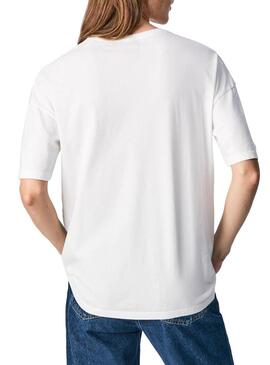 T-Shirt Pepe Jeans Dharma Bianco per Donna