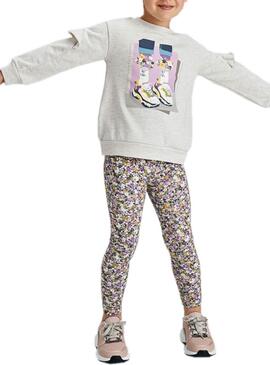 Set Mayoral Leggings Stampato Grigio per Bambina