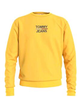 Felpa Tommy Jeans Essential Giallo Uomo