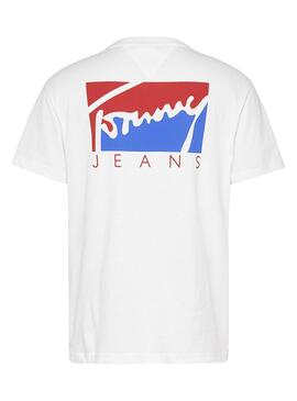 T-Shirt Tommy Jeans Block Graphic Bianco Uomo
