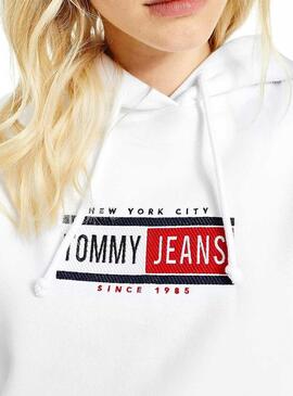 Felpa Tommy Jeans Timeless Bianco per Uomo