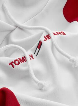 Felpa Tommy Jeans Reg Linear Bianco per Donna
