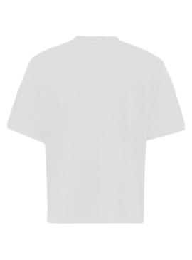 T-Shirt Tommy Jeans Homespun Bianco per Donna