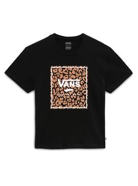 T-Shirt Vans Leopard Print Nero per Bambina