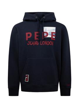 Felpa Pepe Jeans Joel Blu Navy per Uomo