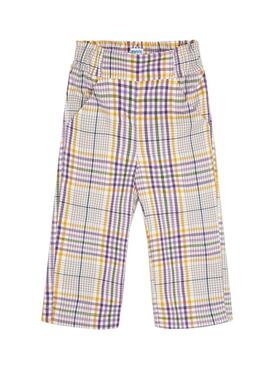 Pantaloni Mayoral Cropped Quadri Multi per Bambina