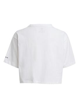 T-Shirt Adidas Cropped Bianco per Bambina