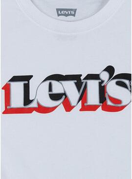 T-Shirt Levis Logo 3D Bianco per Bambino