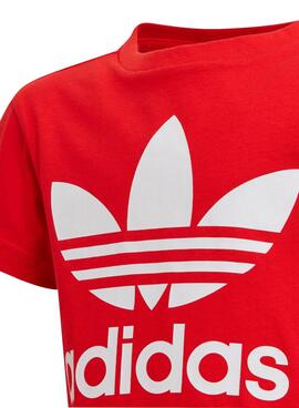 T-Shirt Adidas Trefoil Rosso per Bambino