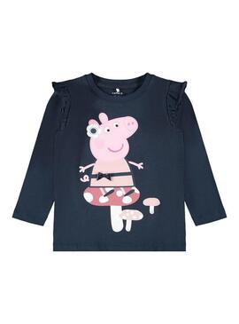 T-Shirt Name It Peppa Pig Blu Navy per Bambina