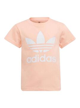 T-Shirt Adidas Trefoil Rosa per Bambina