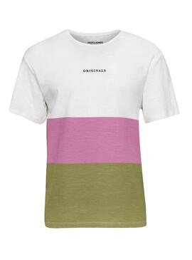 T-Shirt Jack Jones Clay Verde e Rosa per Uomo