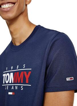 T-Shirt Tommy Jeans Logo 1985 Blu per Uomo