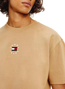 T-Shirt Tommy Jeans Tiny Beige per Uomo