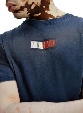T-Shirt Tommy Jeans Vintage Flag Blu Navy Uomo