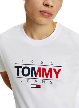T-Shirt Tommy Jeans 1985 Logo Bianco