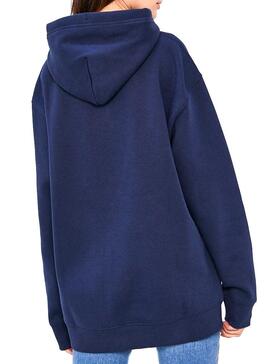 Felpa Tommy Jeans Relaxed Blu Navy per Donna
