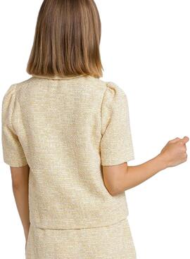 Camicia Naf Naf Tweed Giallo per Donna