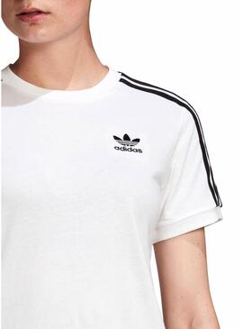 T-Shirt Adidas 3 Bande Bianco per Donna