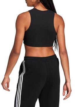 Top Adidas Adicolor a coste Nero per Donna