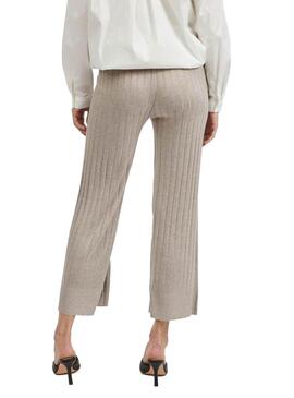 Pantaloni Culotte Vila Viribbia Beige per Donna