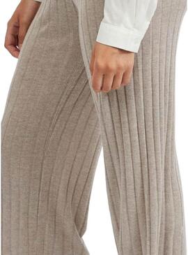 Pantaloni Culotte Vila Viribbia Beige per Donna