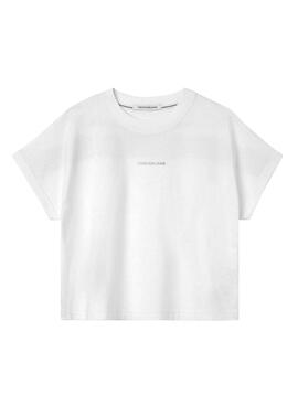 T-Shirt Calvin Klein Jeans Degrade Bianco Donna