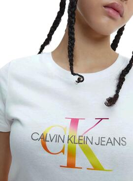 T-Shirt Calvin Klein Jeans Filled Bianco Donna