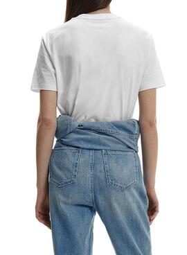 T-Shirt Calvin Klein Jeans Hero Bianco per Donna