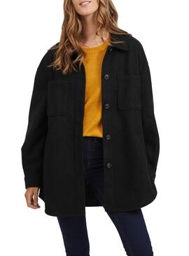 Overshirt Vila Vikimmi Nero per Donna