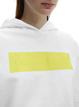 Felpa Calvin Klein Jeans Hero Bianco Donna