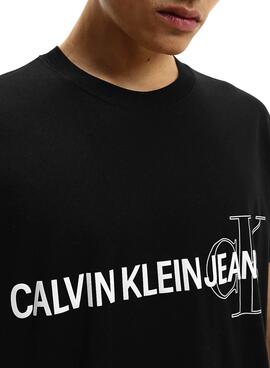 T-Shirt Calvin Klein Instit Nero per Uomo