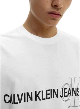 T-Shirt Calvin Klein Instit Bianco per Uomo