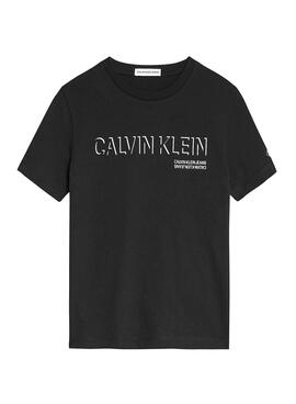 T-Shirt Calvin Klein Shadow Logo Nero Bambino