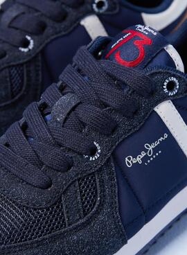 Sneaker Pepe Jeans Sydney Blu Navy per Bambino