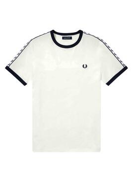 T-Shirt Fred Perry Taped Ringer Bianco De Uomo