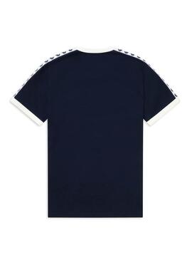 T-Shirt Fred Perry Taped Ringer Blu Navy De Uomo