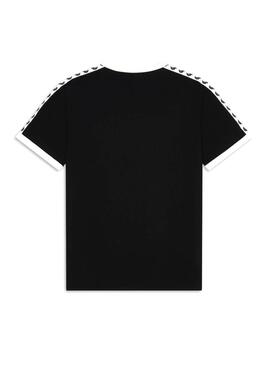 T-Shirt Fred Perry Taped Ringer Nero per Uomo