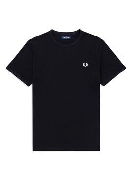 T-Shirt Fred Perry Ringer Blu Navy per Uomo