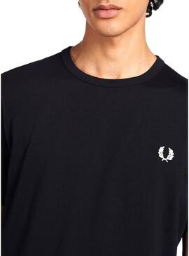 T-Shirt Fred Perry Ringer Blu Navy per Uomo