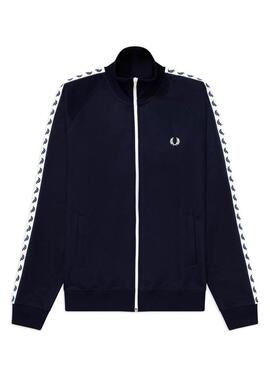 Giacca Fred Perry Taped Pista Blu Navy per Uomo