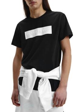 T-Shirt Calvin Klein Blocking Logo Nero Uomo