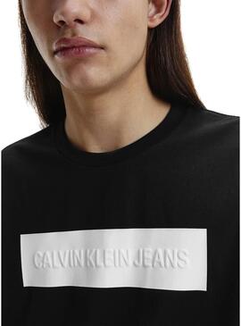 T-Shirt Calvin Klein Blocking Logo Nero Uomo