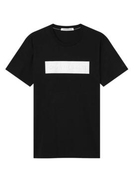 T-Shirt Calvin Klein Blocking Logo Nero Uomo