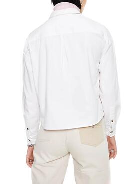 Overshirt Tommy Jeans Utility Bianco per Donna