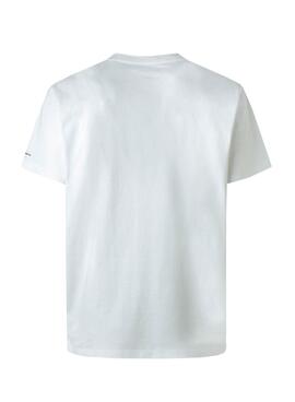 T-Shirt Pepe Jeans Wells Bianco per Bambino