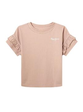 T-Shirt Pepe Jeans Sharon Rosa per Bambina