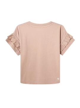 T-Shirt Pepe Jeans Sharon Rosa per Bambina